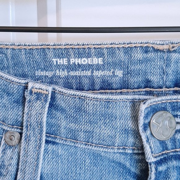 AG Adriano Goldschmied The Phoebe High Rise Tapered Distressed Jeans SZ 28 - Picture 11 of 15